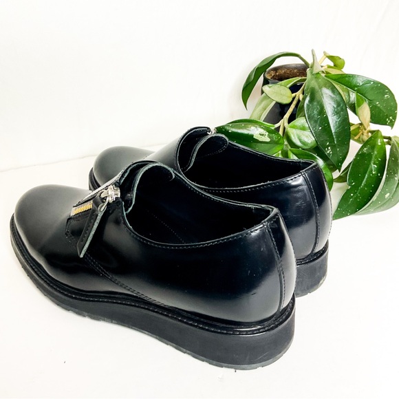 Want Les Essentiels Flats Black Leather Zip Loafers Portugal 7.5 - Picture 5 of 8